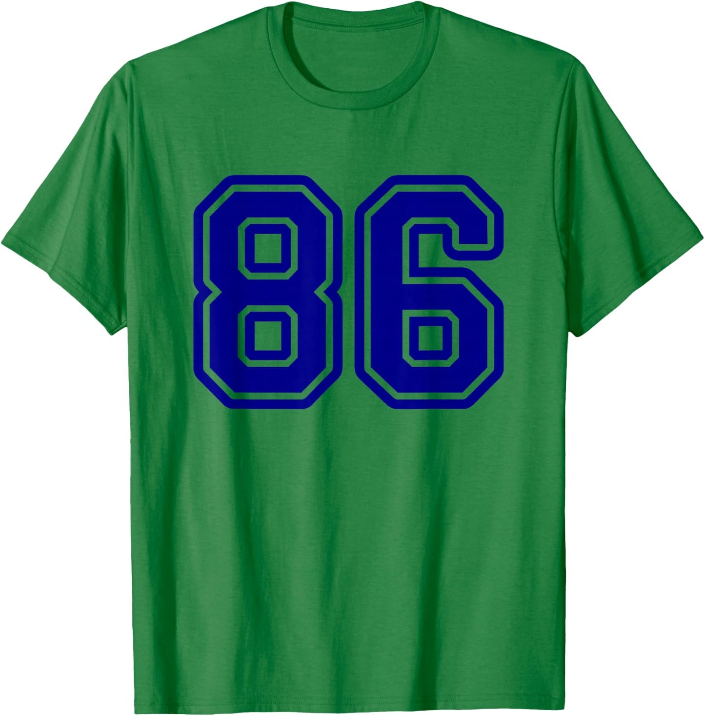 Number #86 Blue Sports Team Number 86 T-Shirt - T-Shirt | Irish Green