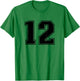 Black Sports Team Number #12 T-Shirt - T-Shirt | Irish Green