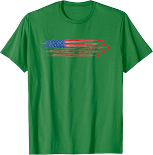 American Red White Blue USA Flag Fighter Jets US 4th of July Kids Men T-Shirt - T-Shirt | Irish Green
