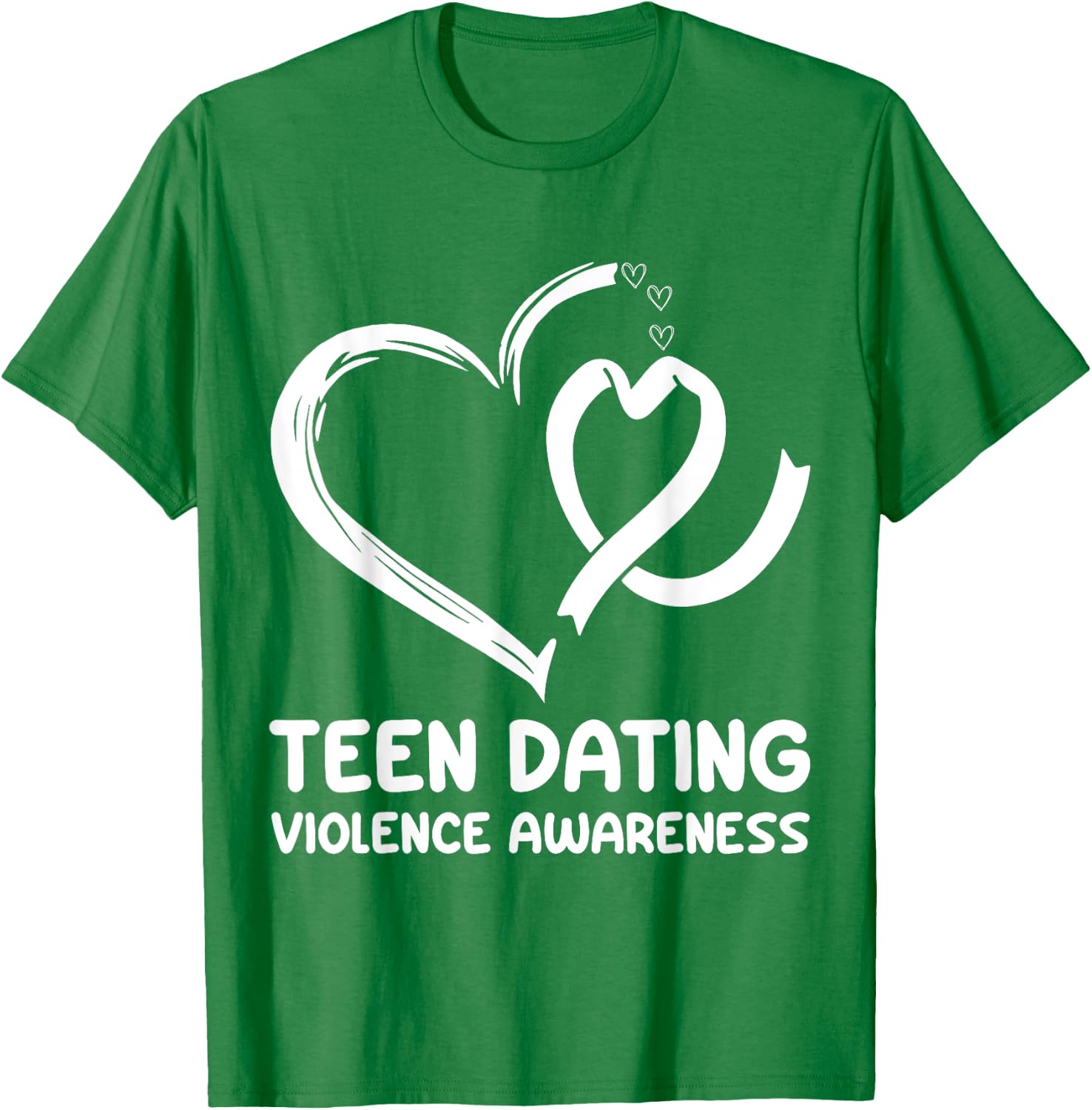 heart ribbon We Wear orange teen dating violence Awareness T-Shirt - T-Shirt | Irish Green