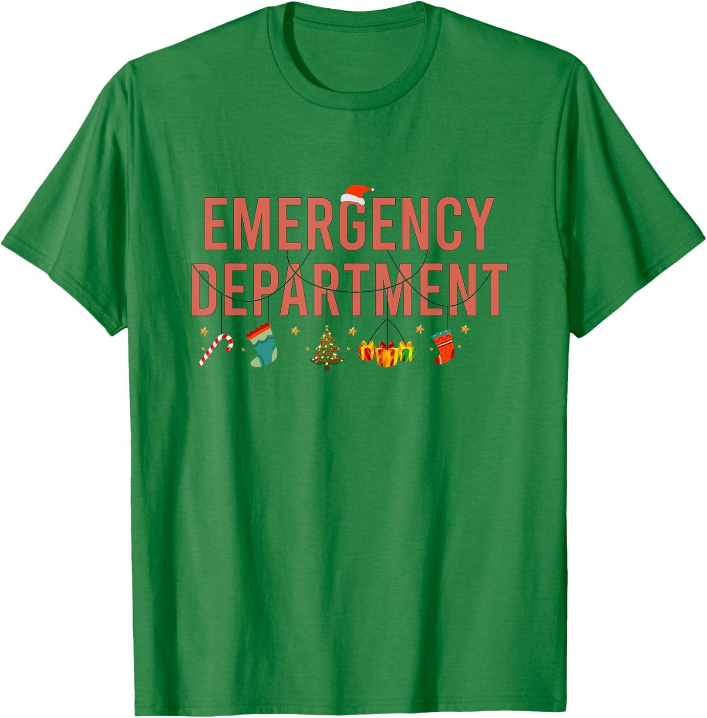 Emergency Department Christmas Emergency Nurse Christmas T-Shirt - T-Shirt | Irish Green