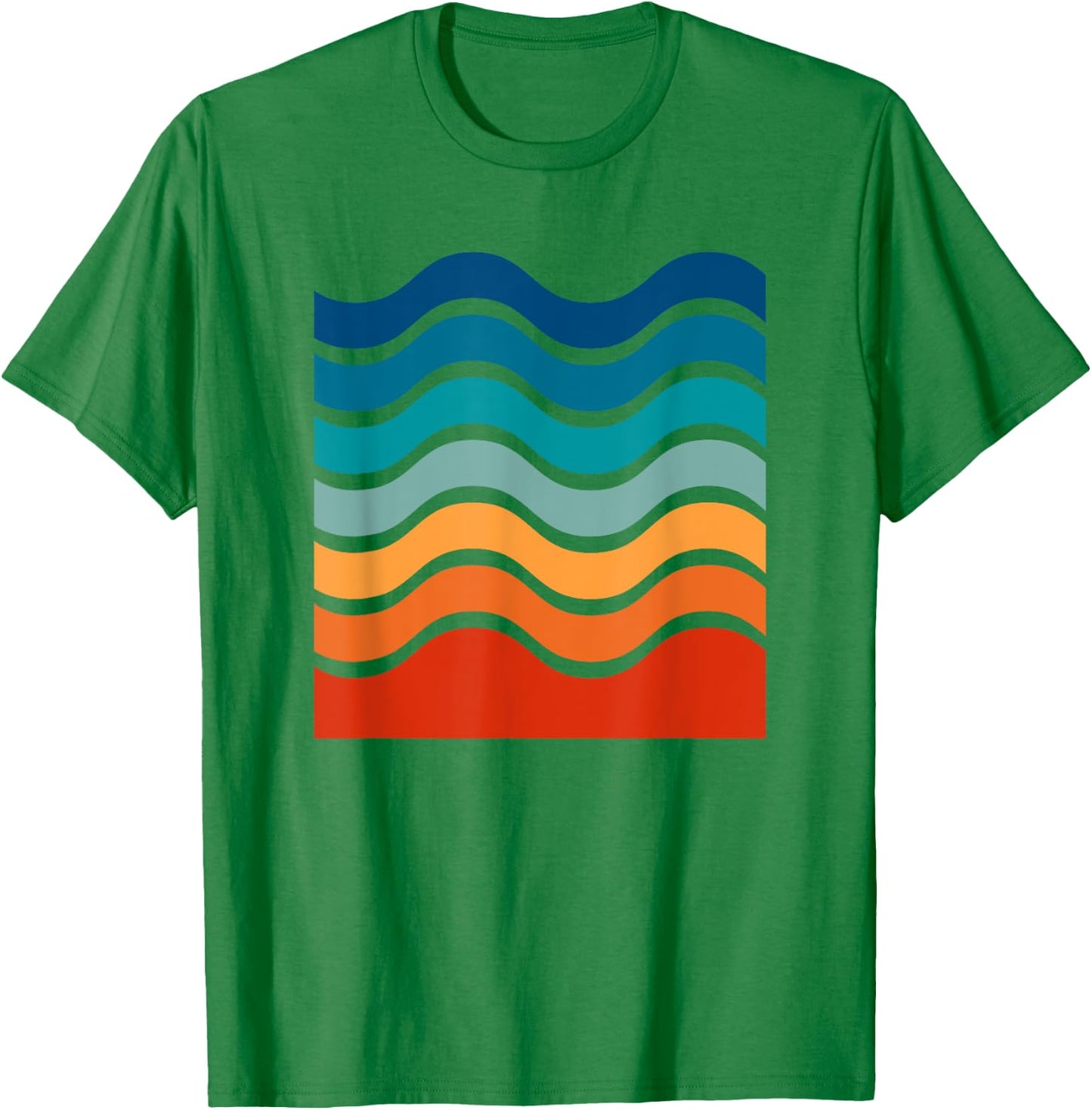 Retro Aesthetic Yellow With Colorful Retro Stripes T-Shirt - T-Shirt | Irish Green