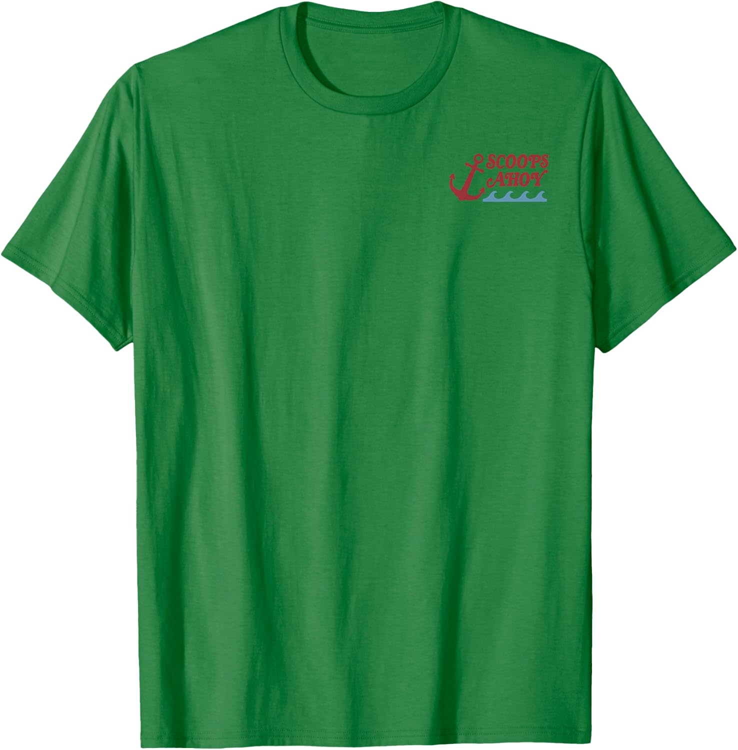 Stranger Things Scoops Ahoy Small Left Pocket Size Logo T-Shirt - T-Shirt | Irish Green