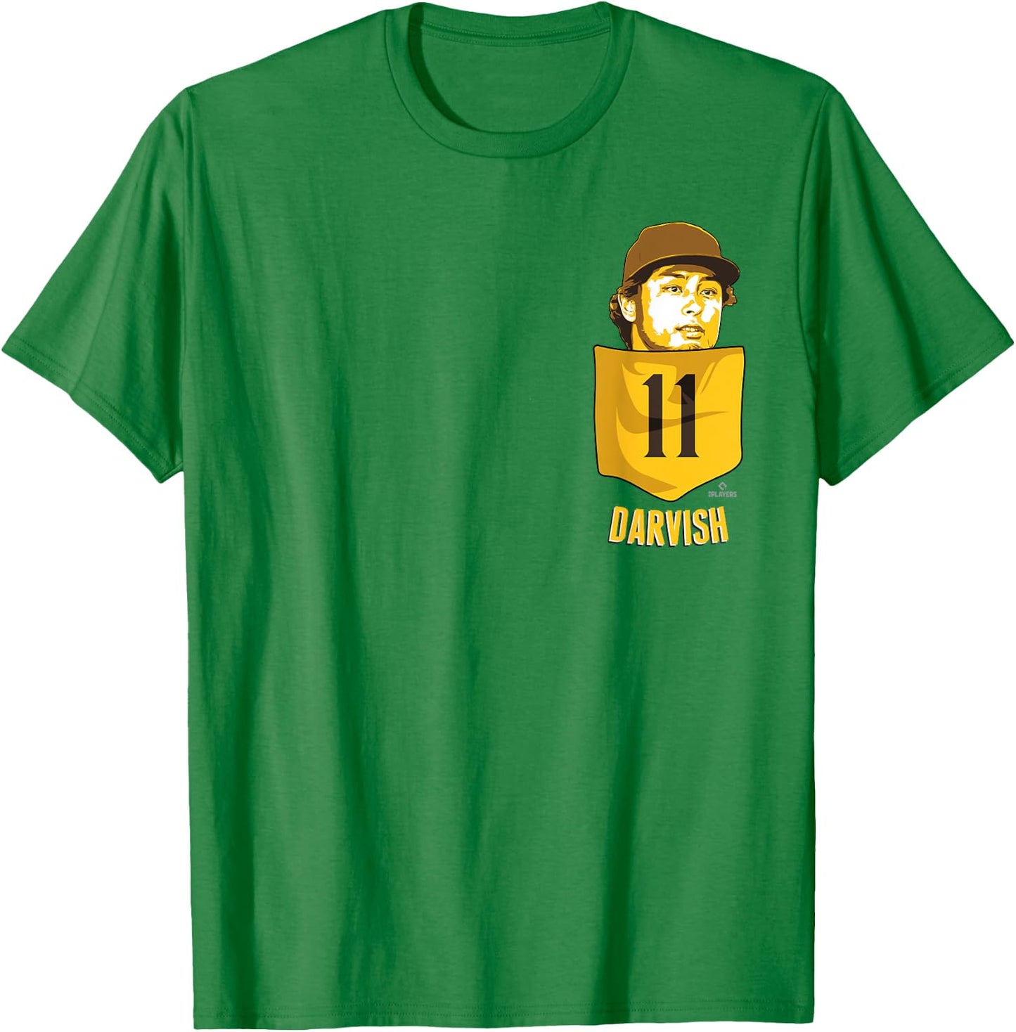 Yu Darvish San Diego Baseball Pocket MLBPA T-Shirt - T-Shirt | Irish Green