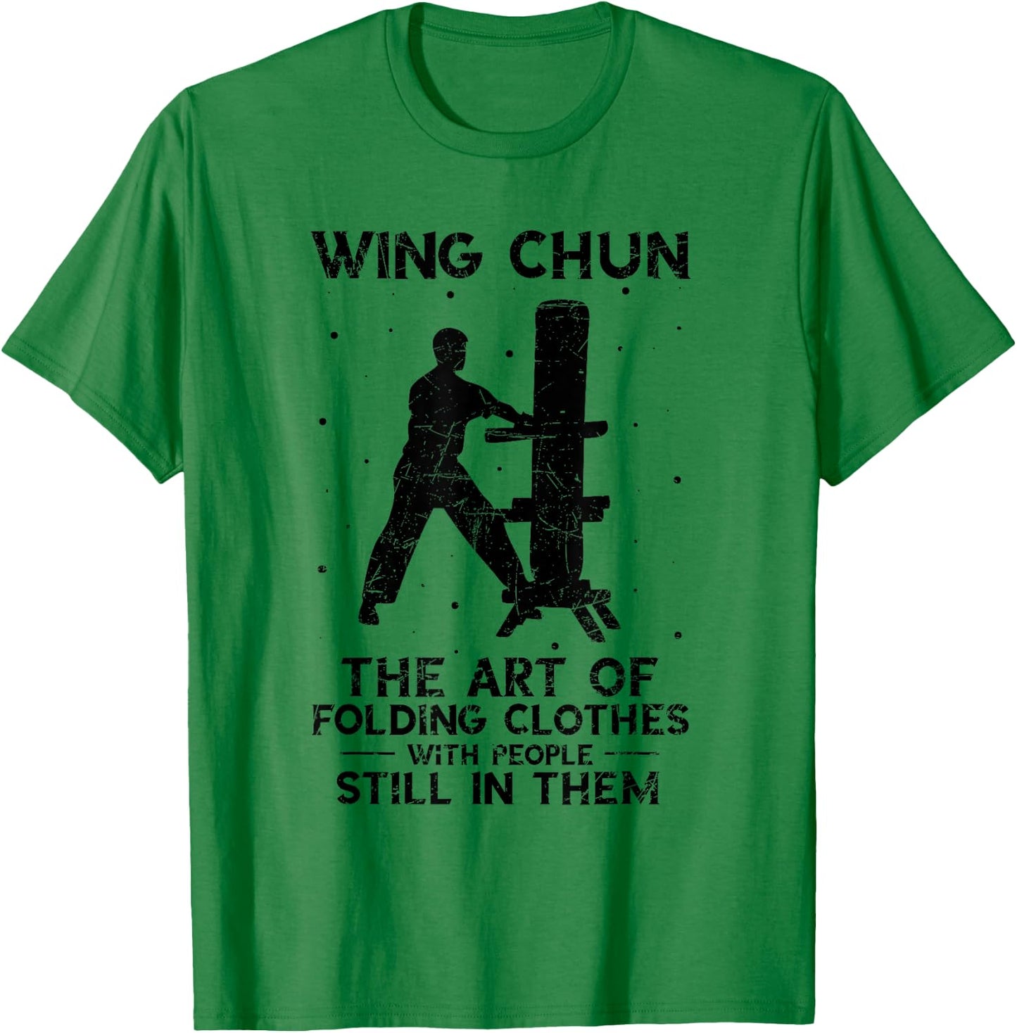 Vintage The Art Of Folding Clothes Kung Fu Wing Chun T-Shirt - T-Shirt | Irish Green