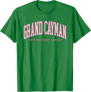 Grand Cayman Islands Summer Retro Preppy Throwback T-Shirt - T-Shirt | Irish Green