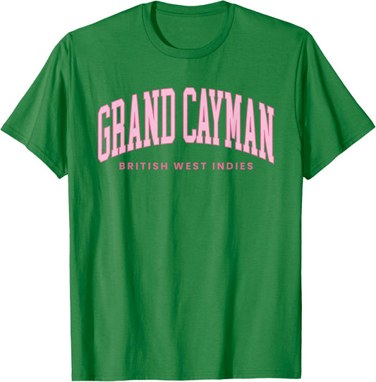 Grand Cayman Islands Summer Retro Preppy Throwback T-Shirt - T-Shirt | Irish Green
