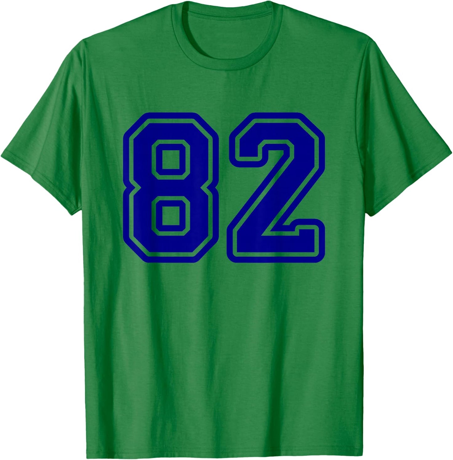 Blue Sports Team Number 82 T-Shirt - T-Shirt | Irish Green