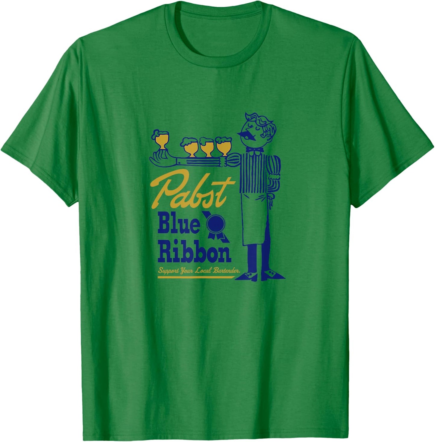 Pabst Blue Ribbon Classic Bartender T-Shirt - T-Shirt | Irish Green