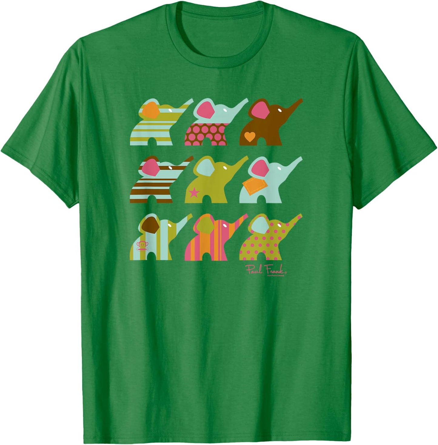 Paul Frank Ellie The Elephant Grid Poster T-Shirt - T-Shirt | Irish Green