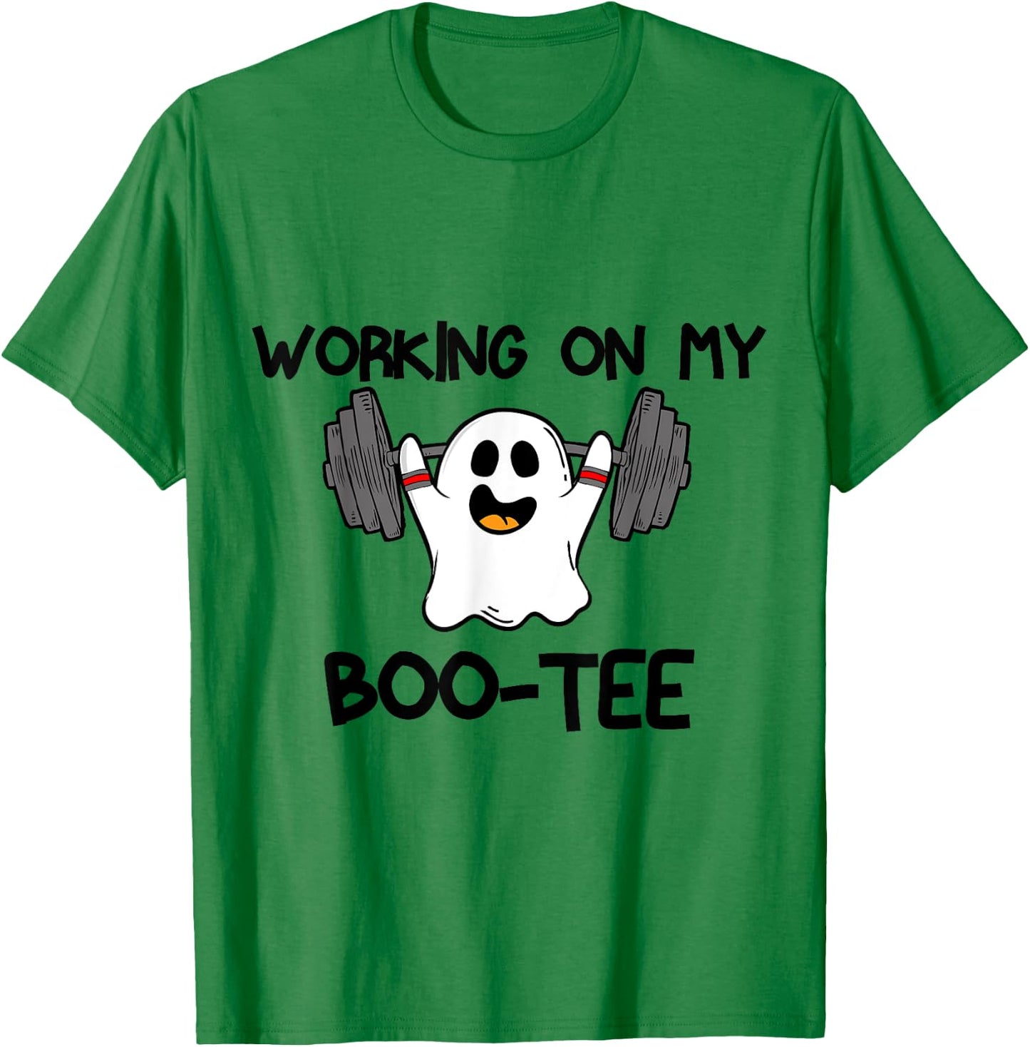Working On My Booty Boo Ty Funny Halloween Gym Ghost T-Shirt - T-Shirt | Irish Green