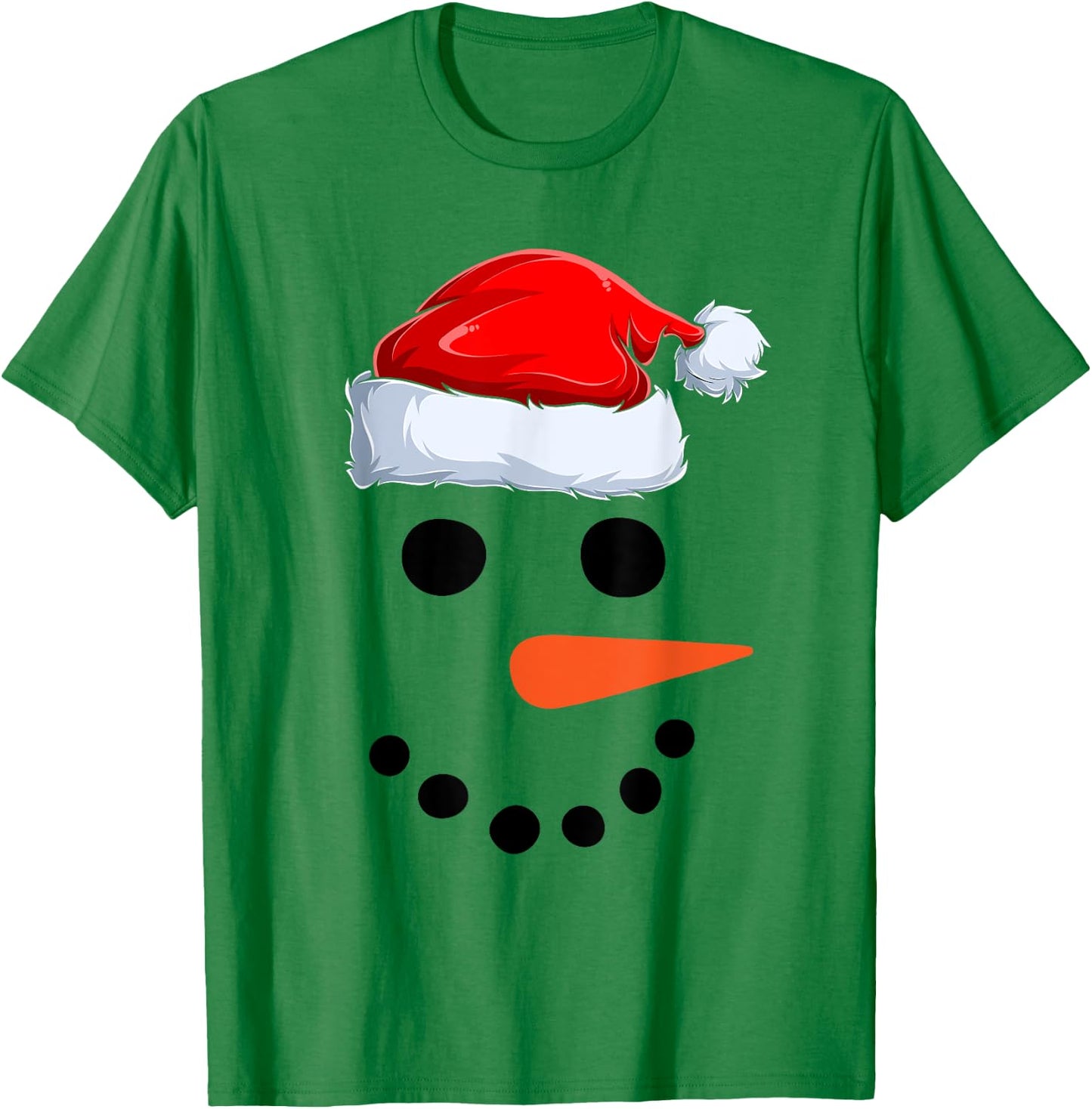Winter Snowman Face Costume Christmas Snowman T-Shirt - T-Shirt | Irish Green