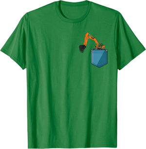 Construction Excavator Shirt for Boys Girls Men and Women T-Shirt - T-Shirt | Irish Green