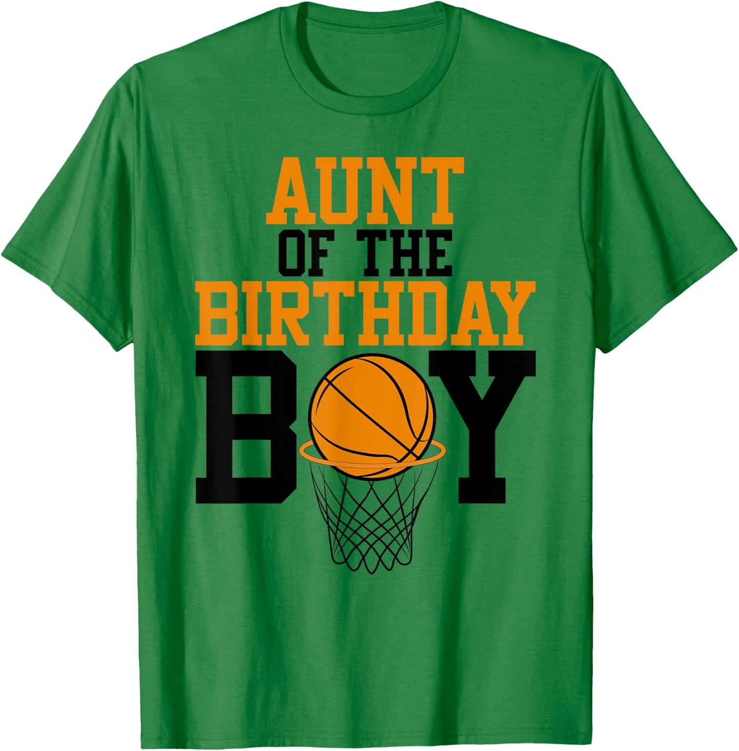 Aunt Of The Birthday Boy Basketball Family Birthday T-Shirt - T-Shirt | Irish Green
