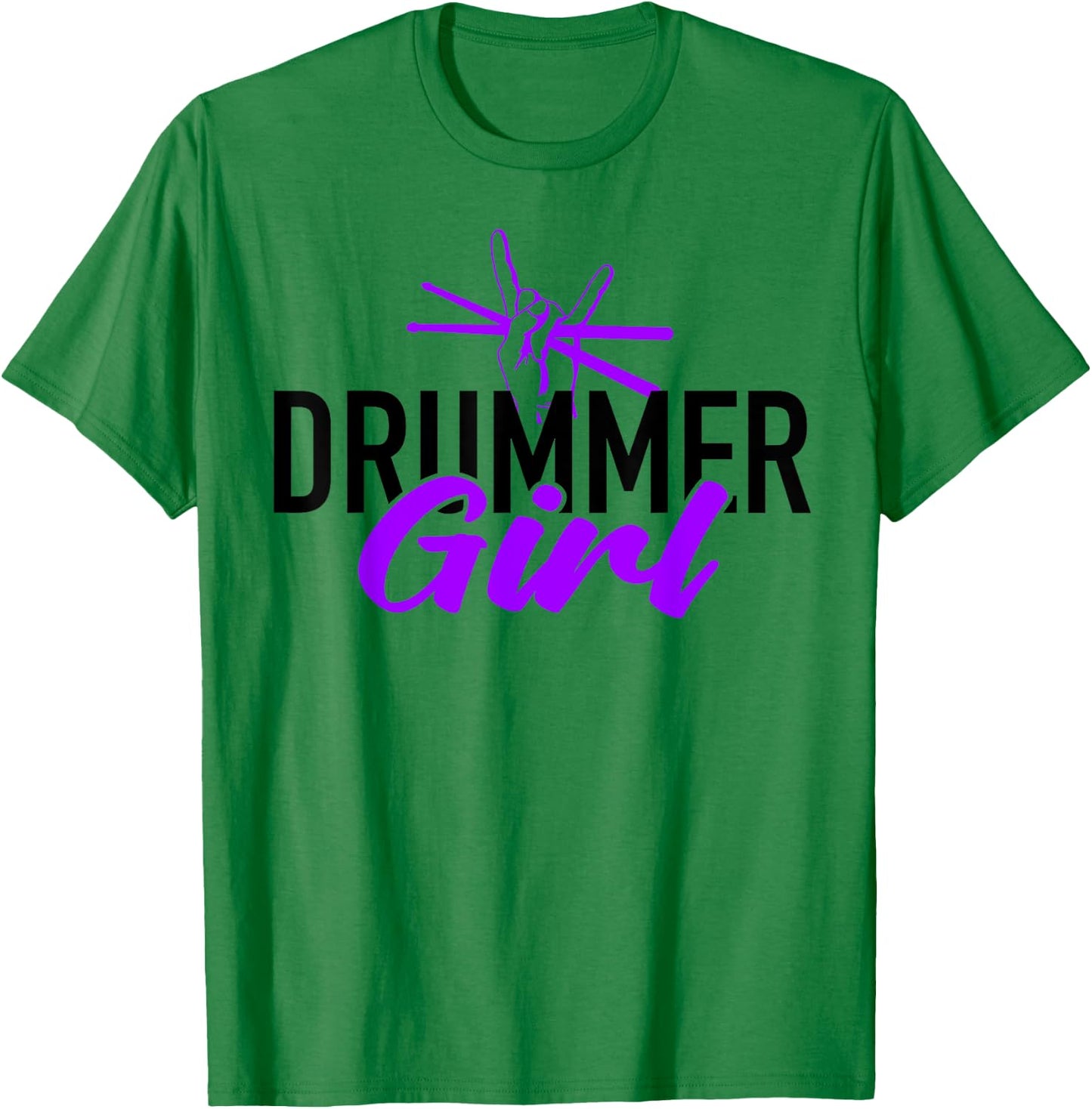 Drummer Girl Drum Set For Drumming And Percussionist T-Shirt - T-Shirt | Irish Green