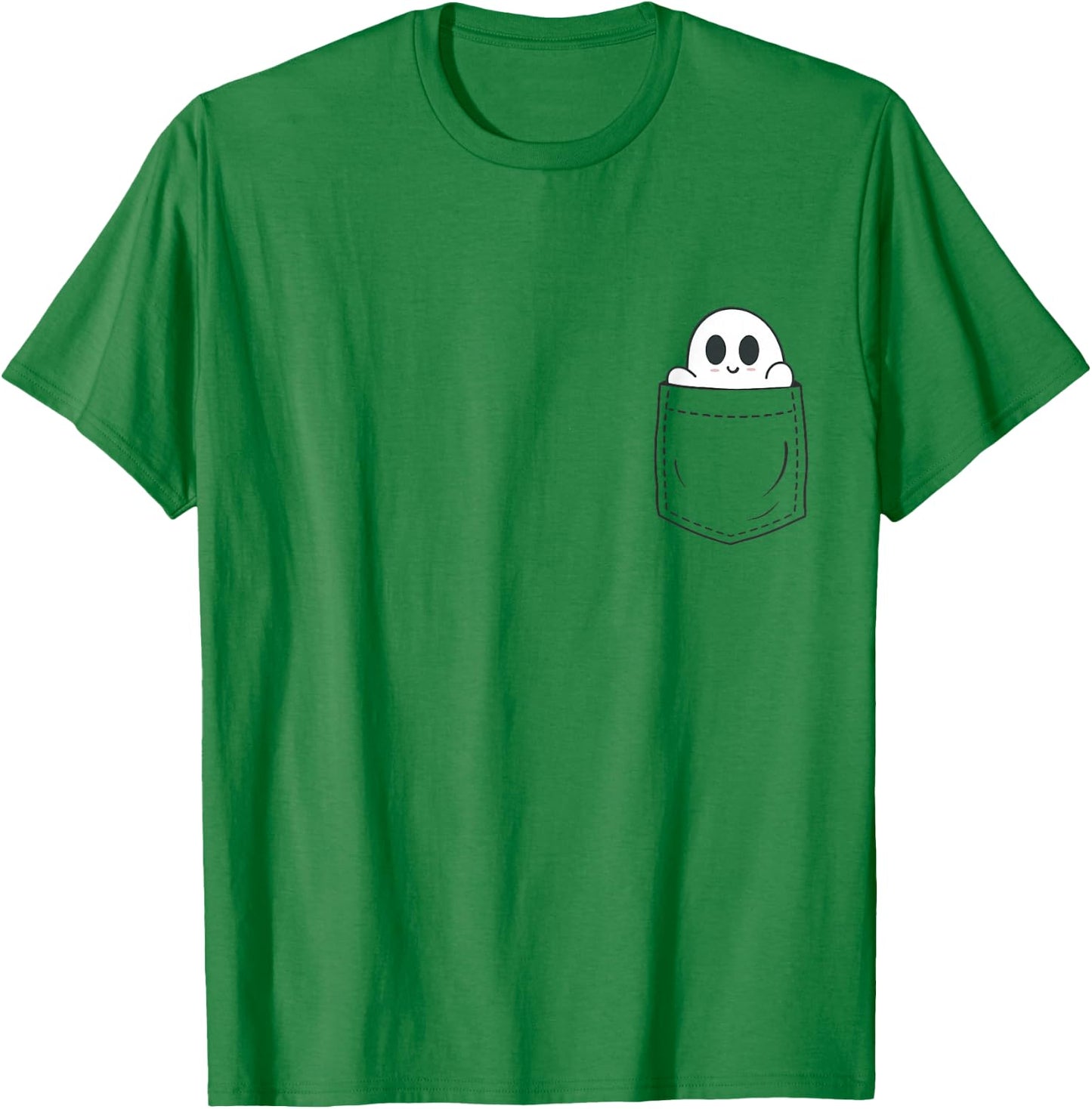 Ghost in Pocket Halloween T-Shirt - T-Shirt | Irish Green
