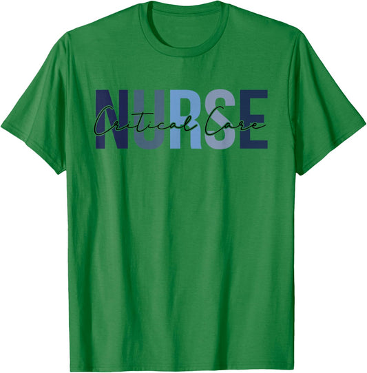 Retro Critical Care Nurse Gifts Nursing Apparel T-Shirt - T-Shirt | Irish Green