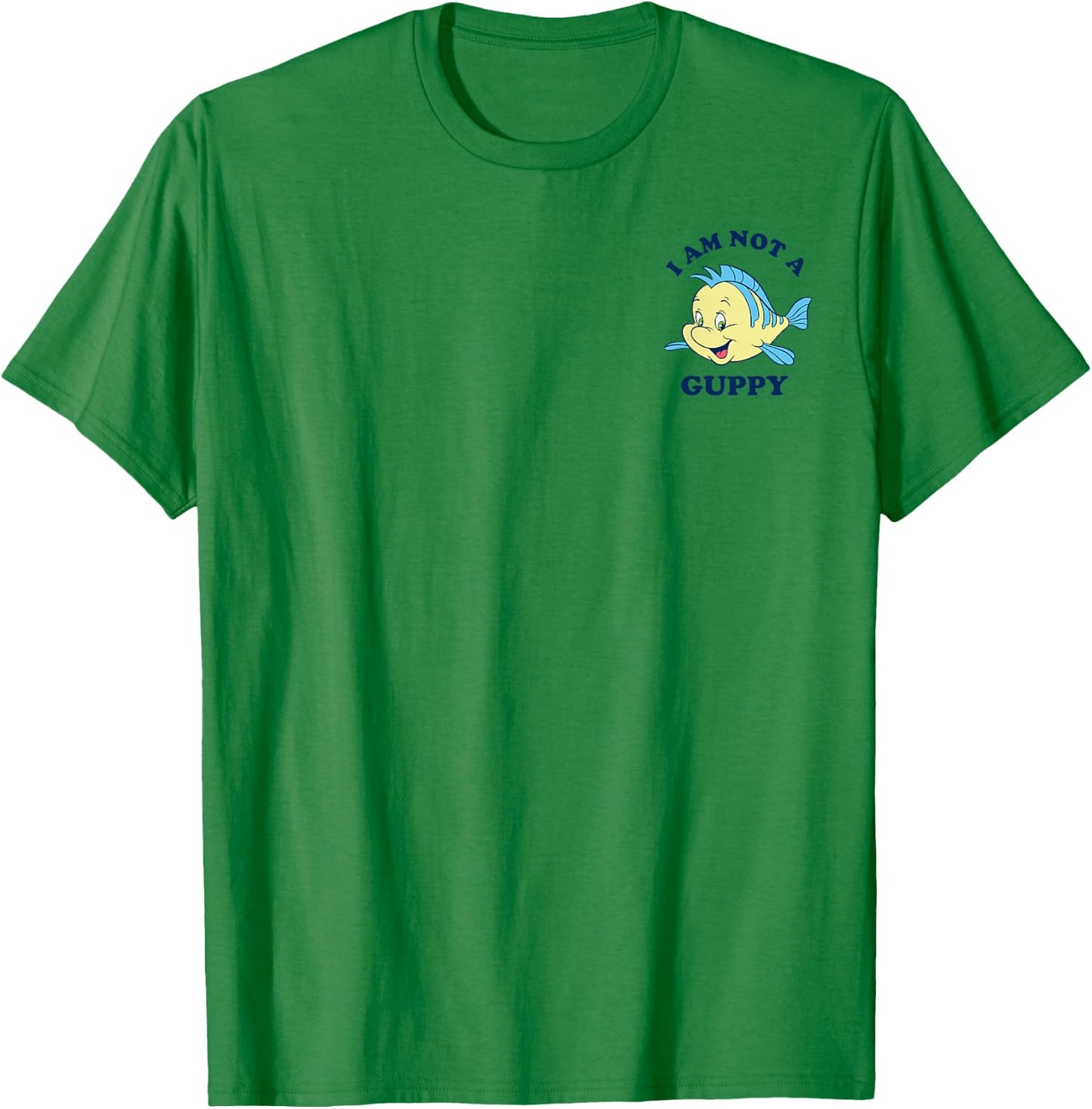 Disney The Little Mermaid Flounder I Am Not A Guppy Pocket T-Shirt - T-Shirt | Irish Green