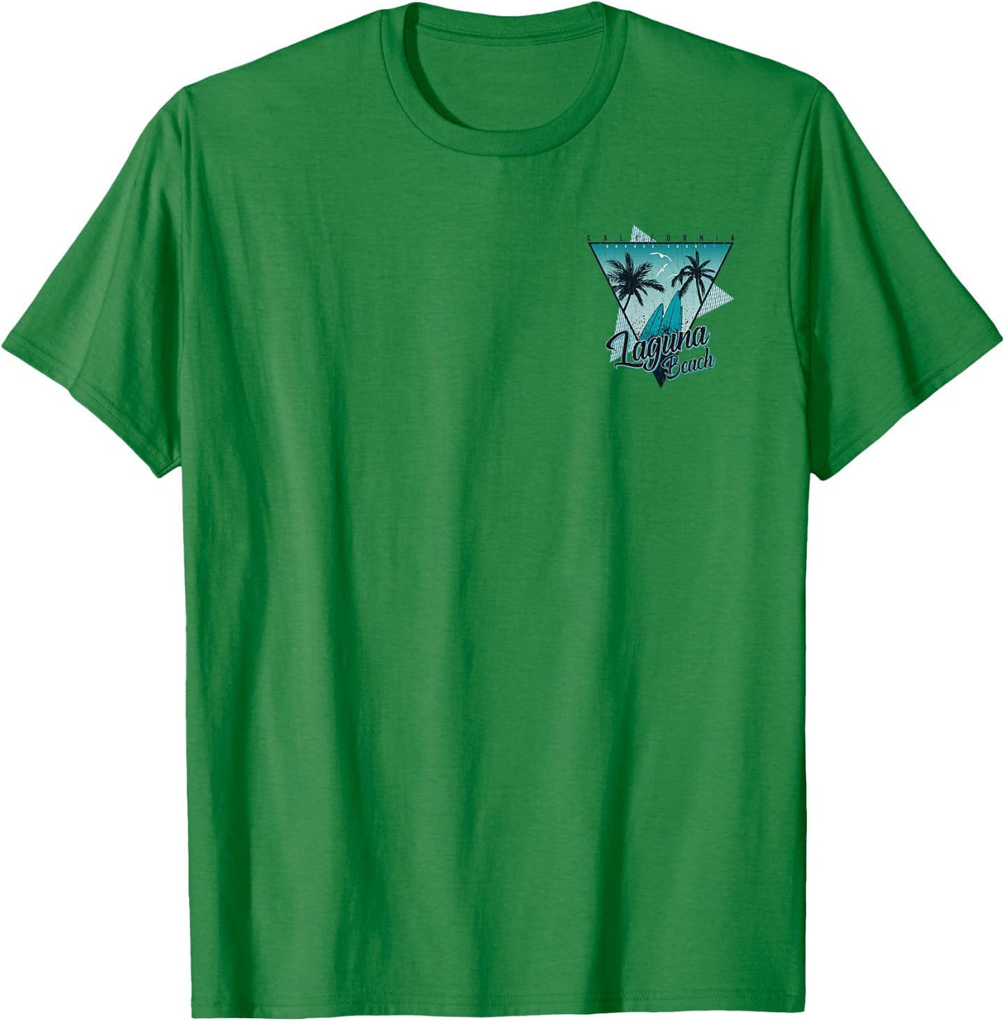 2-Sided Laguna Beach California Summer Vintage Surfing Style T-Shirt - T-Shirt | Irish Green