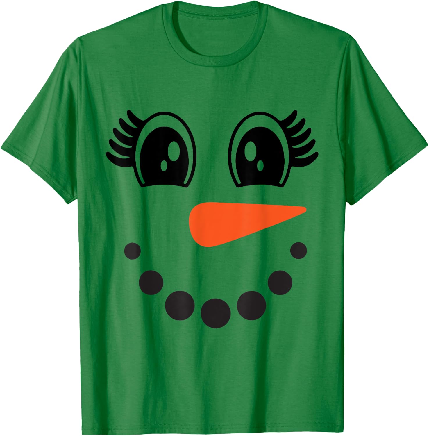 Snowman Girl Face For Girls Christmas Winter T-Shirt - T-Shirt | Irish Green