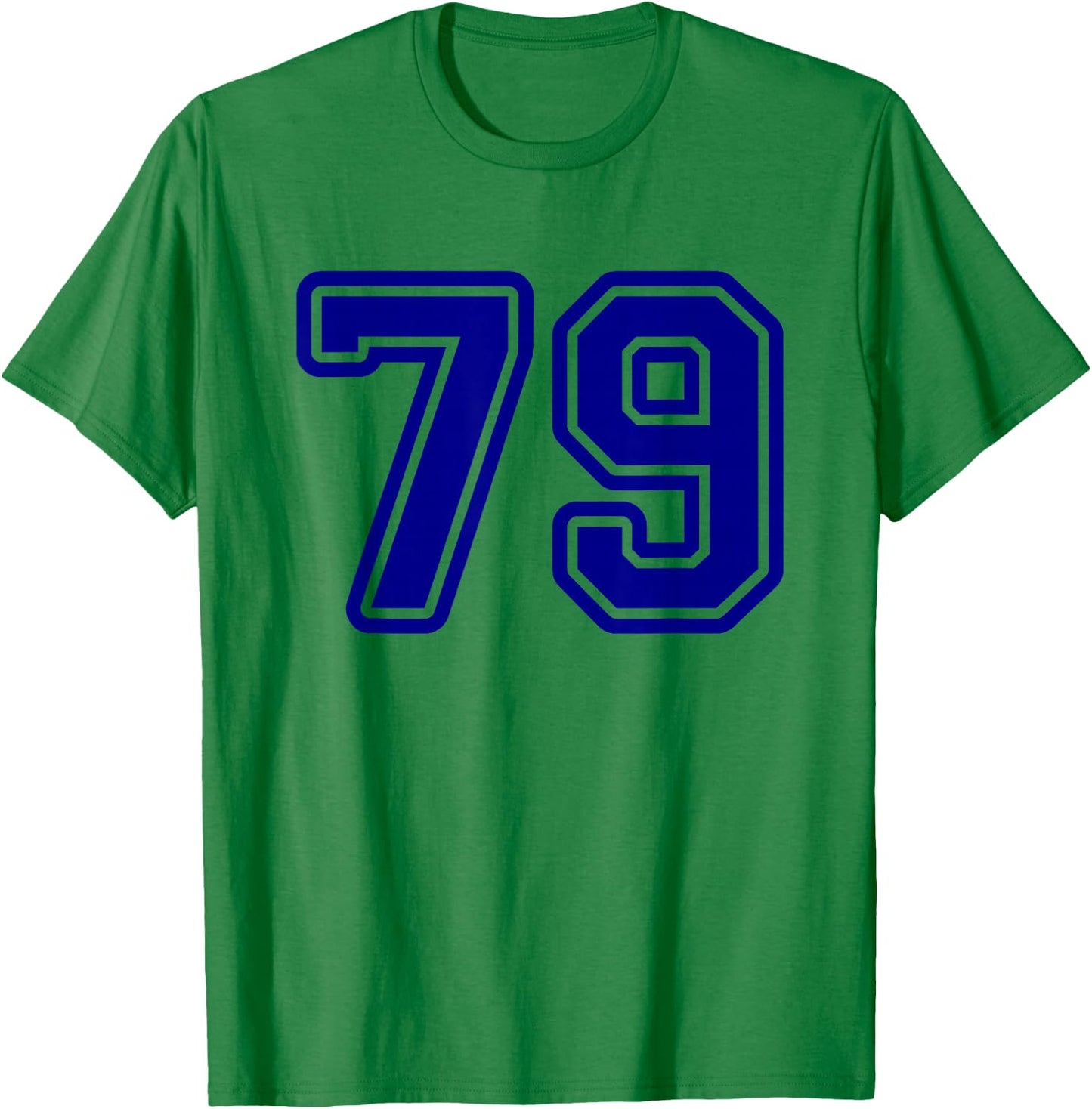 Blue Sports Team Number #79 T-Shirt - T-Shirt | Irish Green