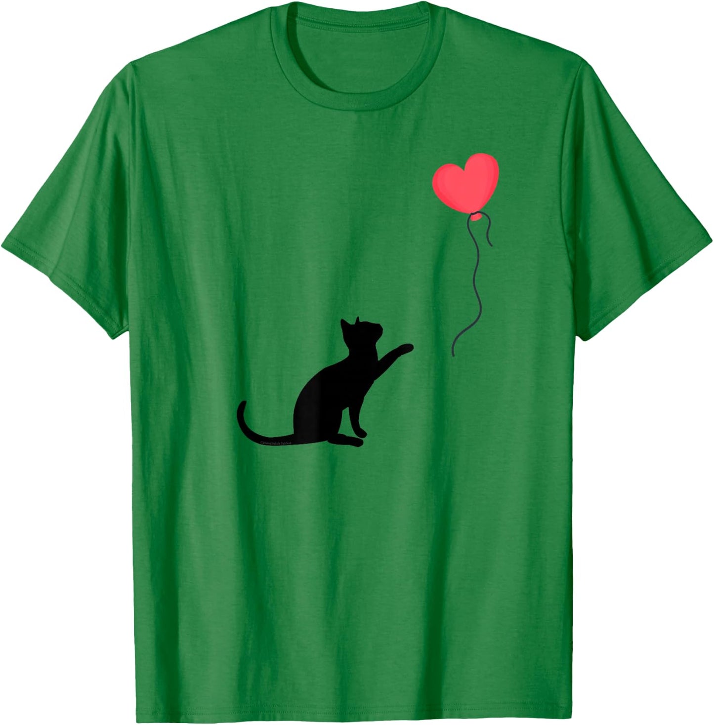 Cute Cat or Kitten Heart Balloon Cat Mom Cat Dad T-Shirt - T-Shirt | Irish Green