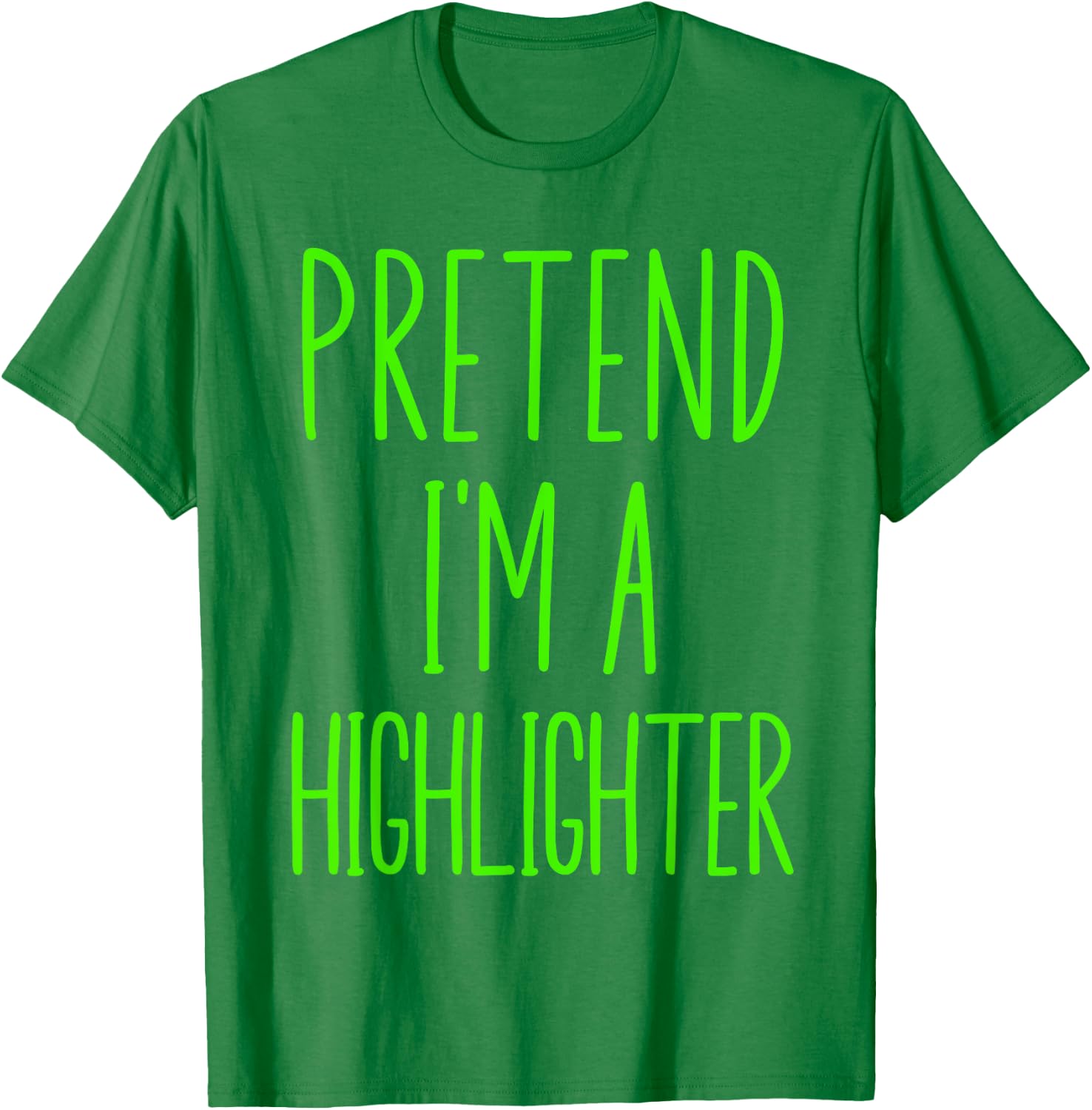 Pretend I'm A Highlighter Teacher Halloween Costume Green Women Kids T-Shirt - T-Shirt | Irish Green