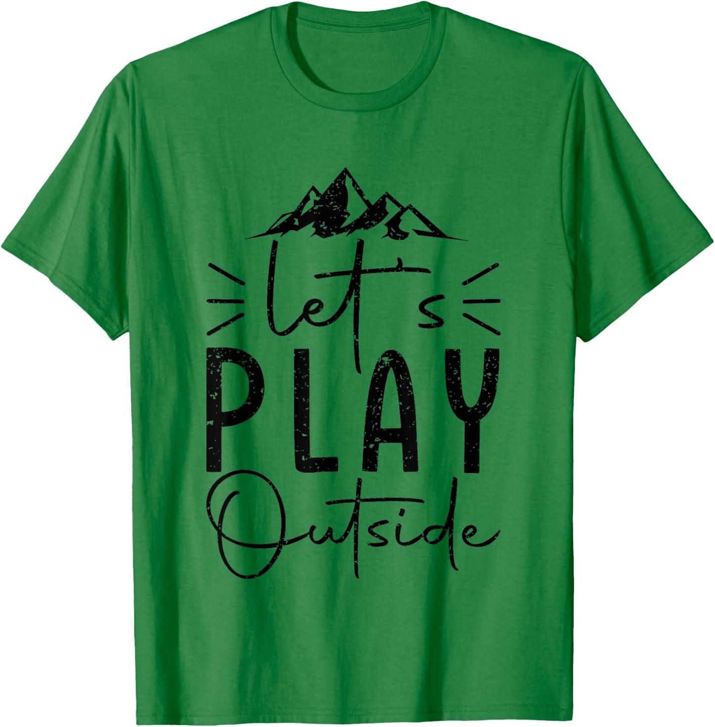 Funny let’s play outside hiking lovers Gifts hiker T-Shirt - T-Shirt | Irish Green
