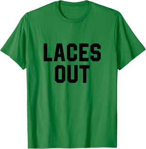 Laces Out Funny Football Camp Laces Out T-Shirt - T-Shirt | Irish Green