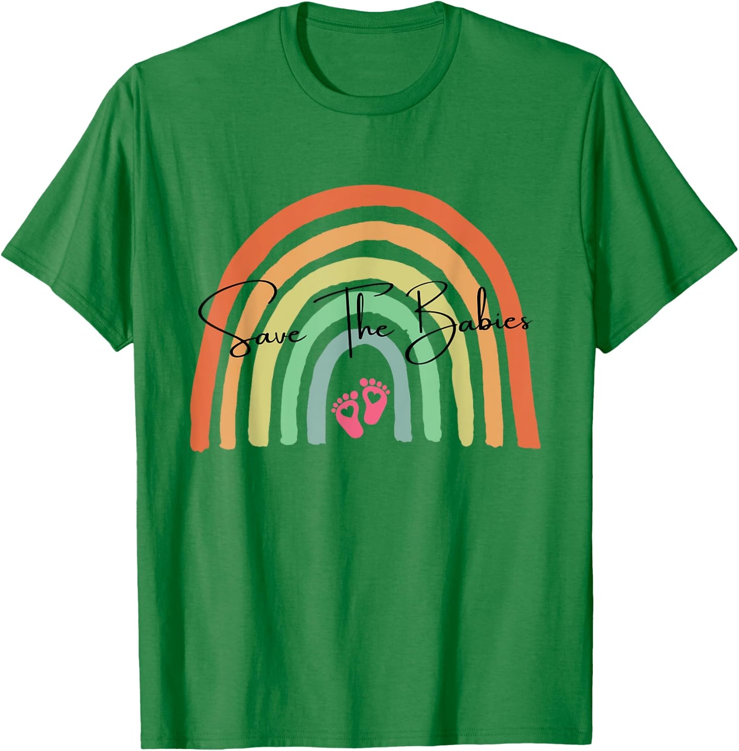 Pro Life Save The Babies Rainbow Women Kids T-Shirt - T-Shirt | Irish Green