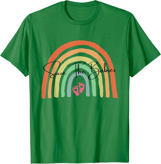 Pro Life Save The Babies Rainbow Women Kids T-Shirt - T-Shirt | Irish Green