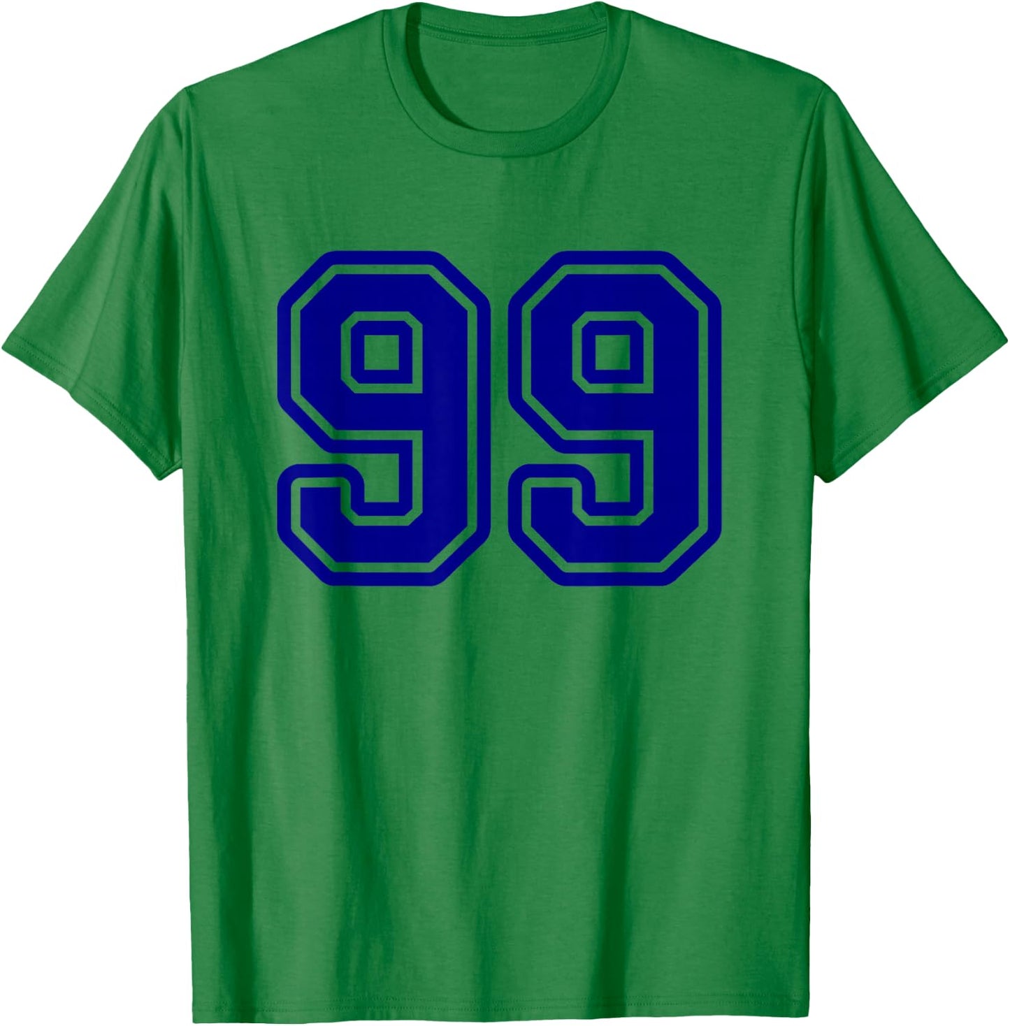 Number #99 Blue Sport Varsity Number 99 T-Shirt - T-Shirt | Irish Green