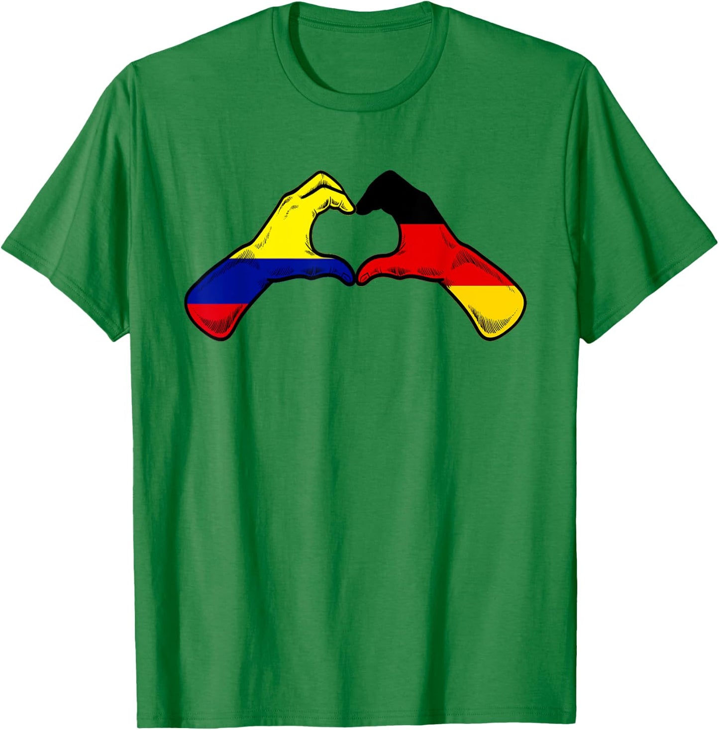 Colombia Germany Flag - Colombian German Heart T-Shirt - T-Shirt | Irish Green