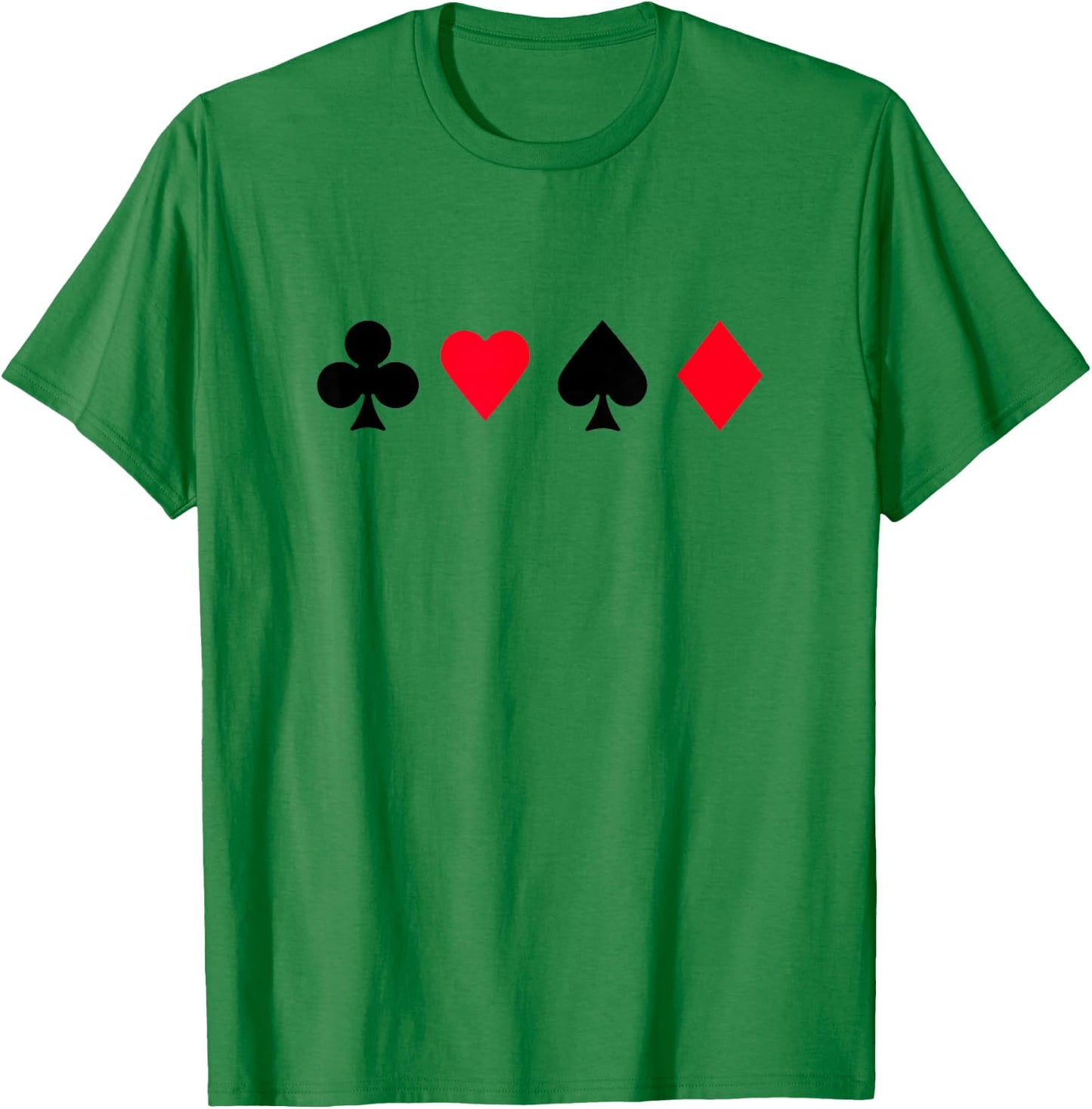 Clubs Spades Hearts Diamonds Playing Card Casino T-Shirt - T-Shirt | Irish Green
