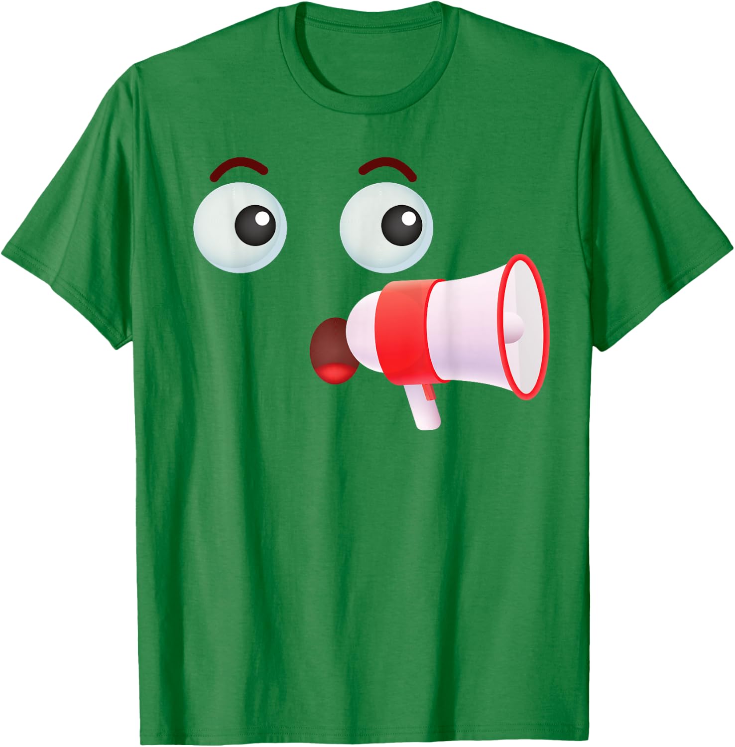 Group Costume Team Outfit Tour Guide Megaphone Emoticon T-Shirt - T-Shirt | Irish Green