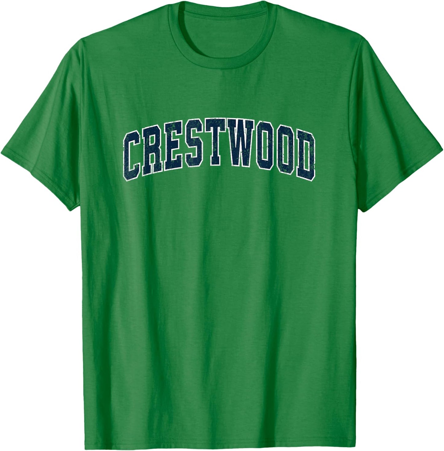 Crestwood Missouri MO Vintage Sports Design Navy Design T-Shirt - T-Shirt | Irish Green
