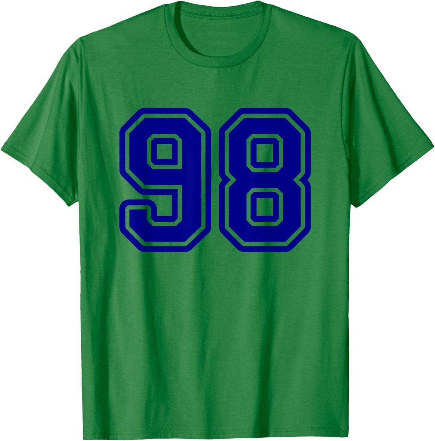 Blue Varsity Sports Team Number #98 T-Shirt - T-Shirt | Irish Green