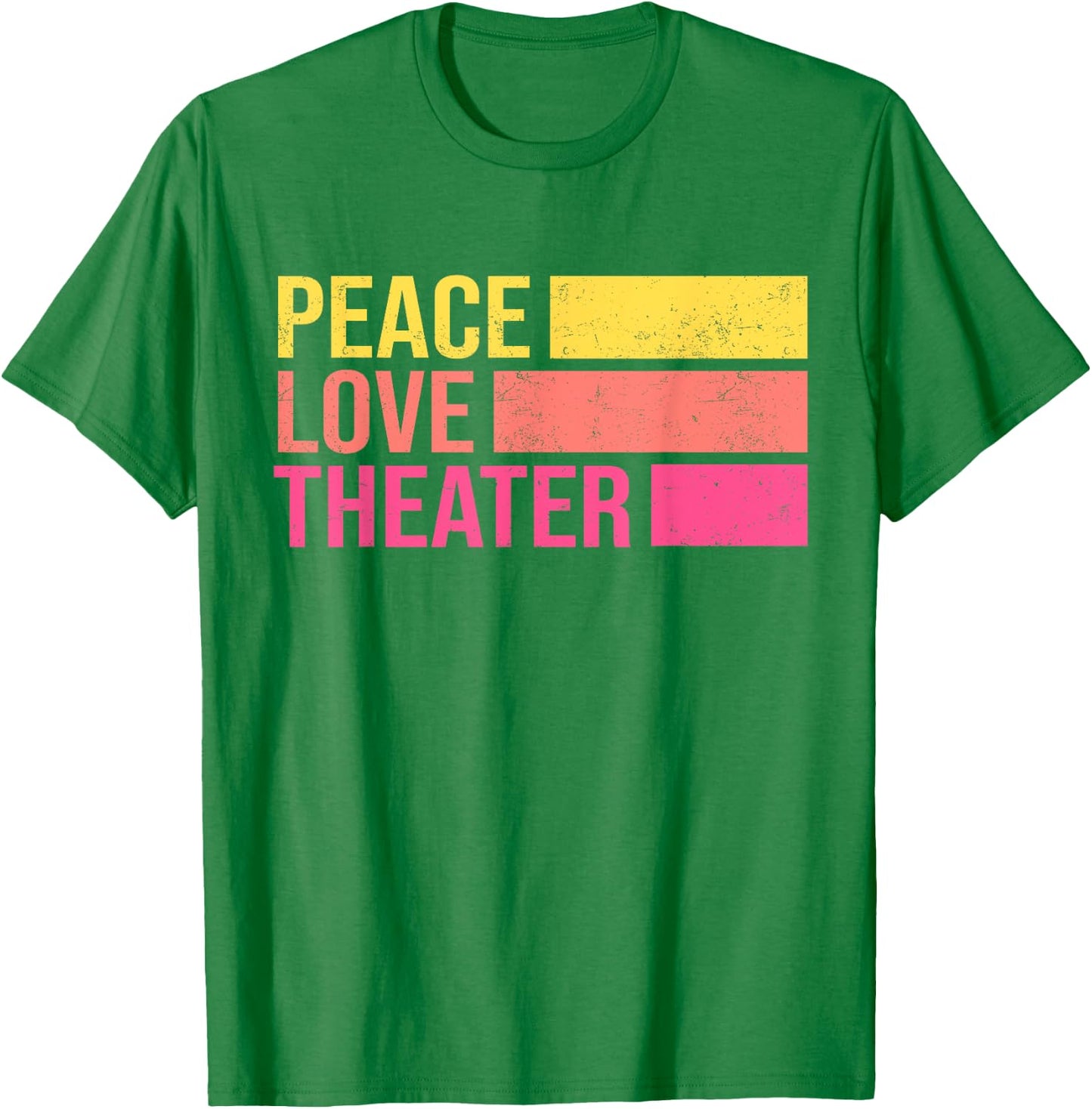 Retro Peace Love Theater for Actor & Actress T-Shirt - T-Shirt | Irish Green