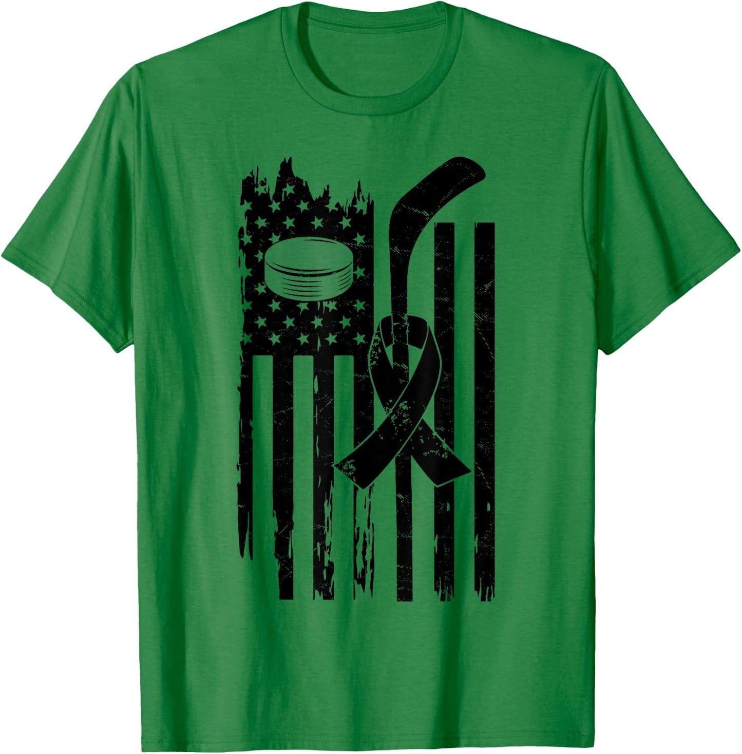 Hockey Pink Ribbon Breast Cancer Awareness Sport Lover T-Shirt - T-Shirt | Irish Green