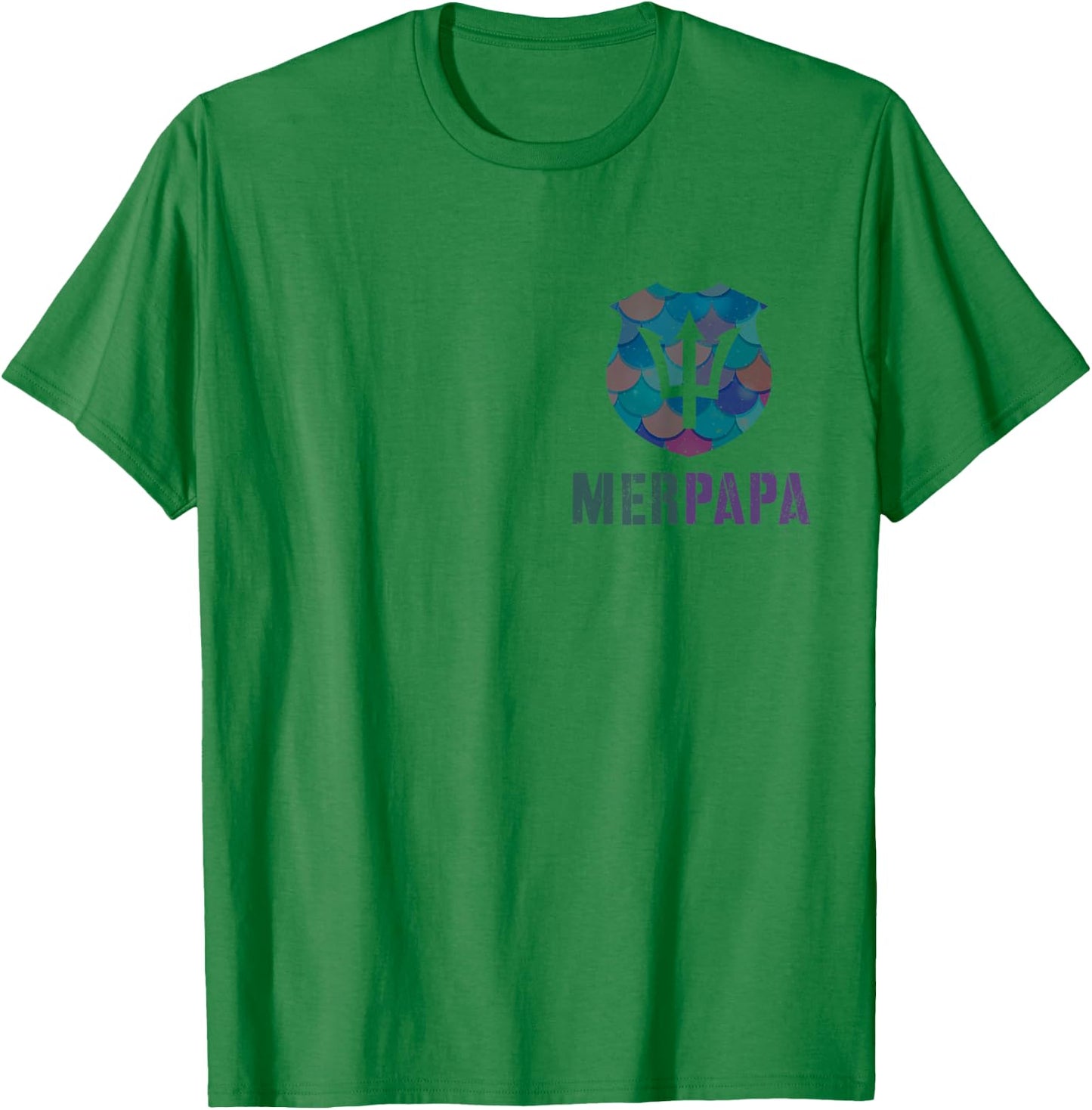Funny MERPAPA Mermaid Security Dad Beach Patrol Pool Police T-Shirt - T-Shirt | Irish Green