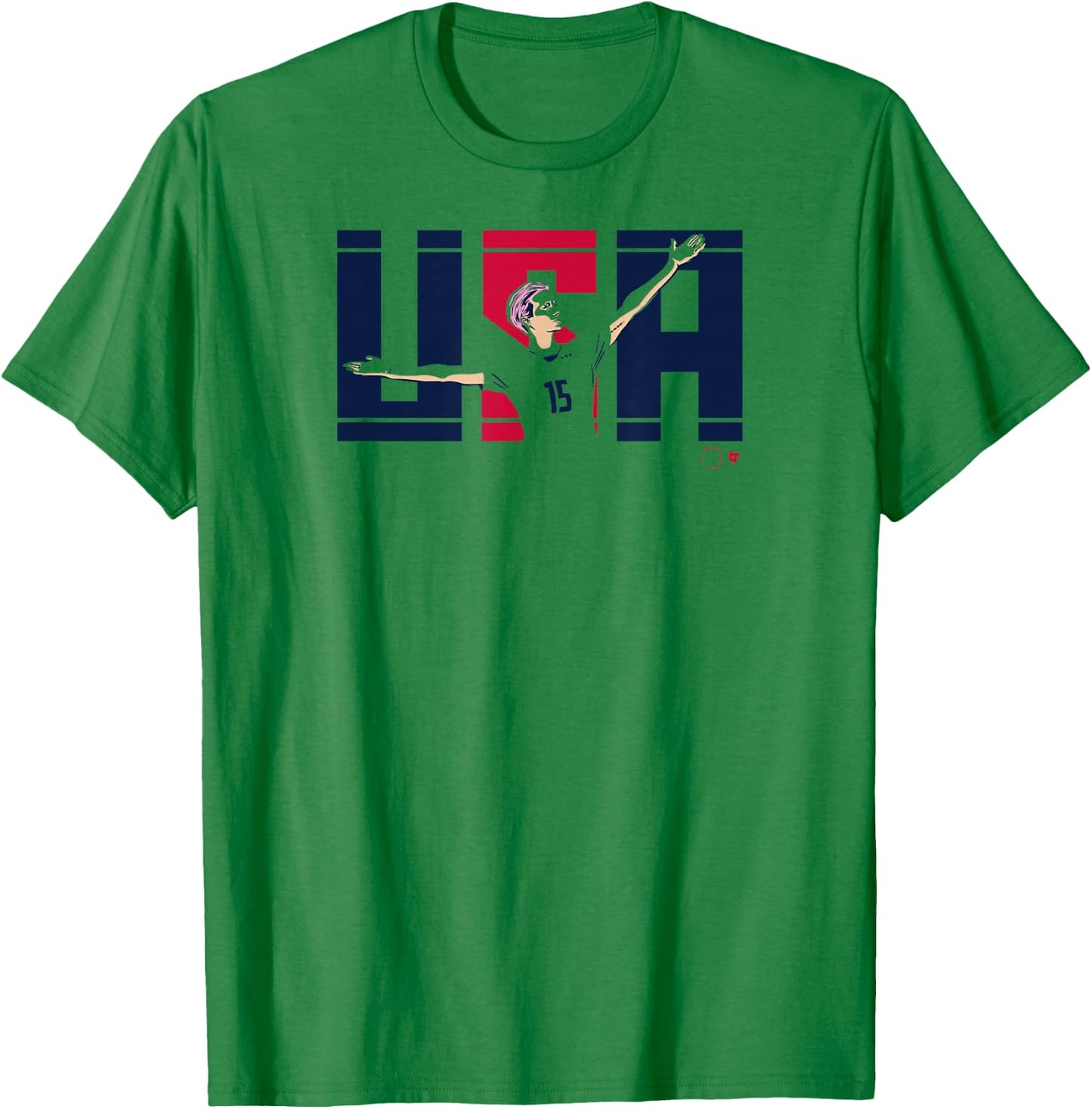 USA Rapinoe Pose - Megan Rapinoe - USWNT USA Soccer T-Shirt - T-Shirt | Irish Green