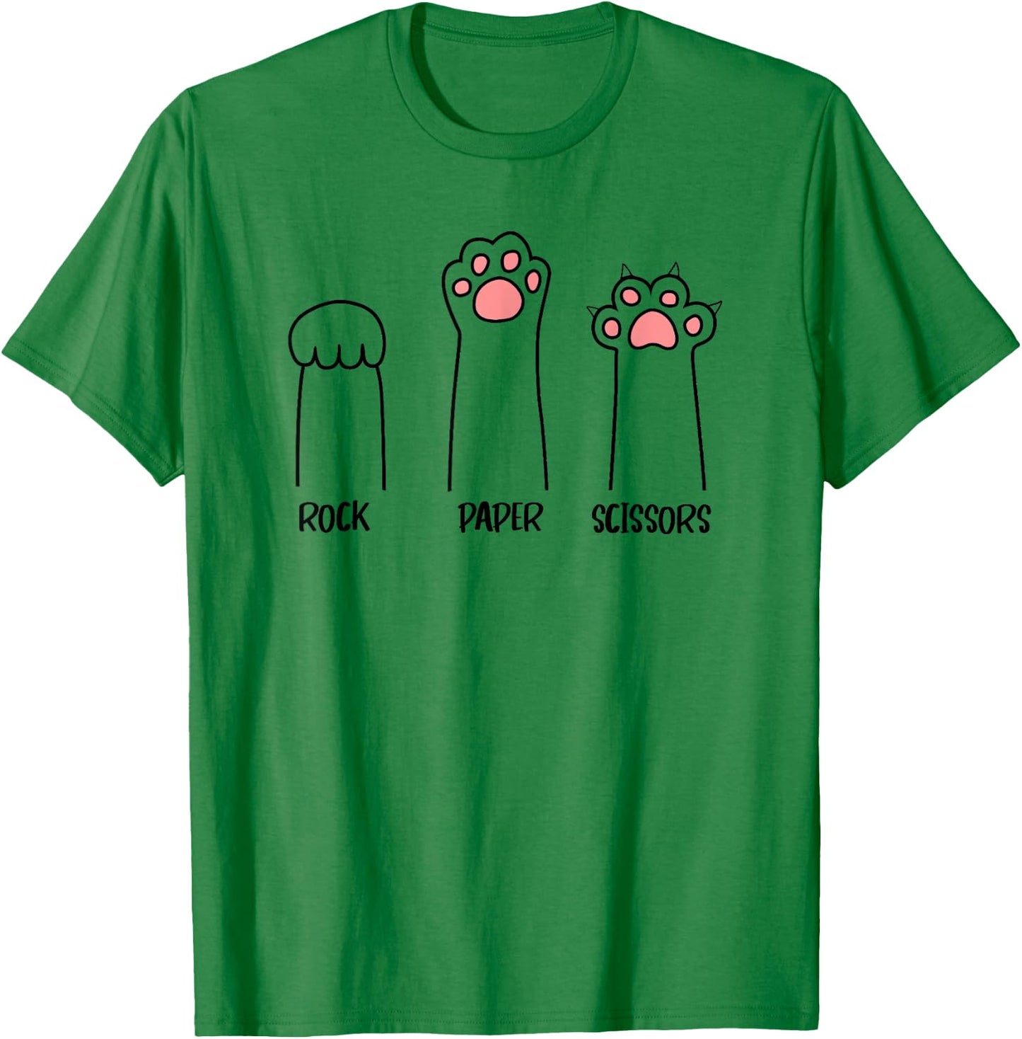 Rock Paper Scissors Cat paw Men Women Kids T-Shirt - T-Shirt | Irish Green