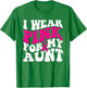 I Wear Pink For My Aunt - Breast Cancer Awareness Retro T-Shirt - T-Shirt | Irish Green