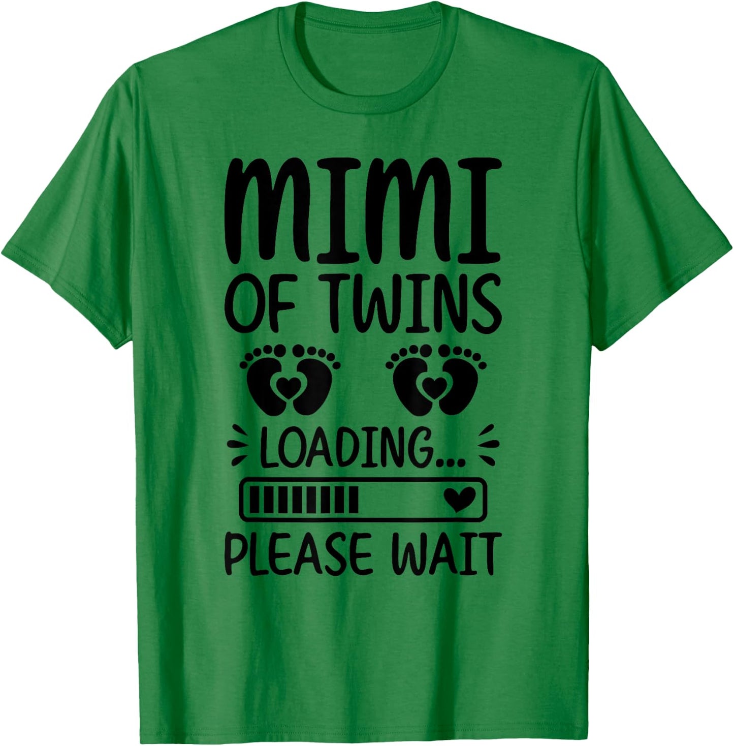 Soon To Be Mimi Of Twins Loading Promoted To Twin Mimi T-Shirt - T-Shirt | Irish Green