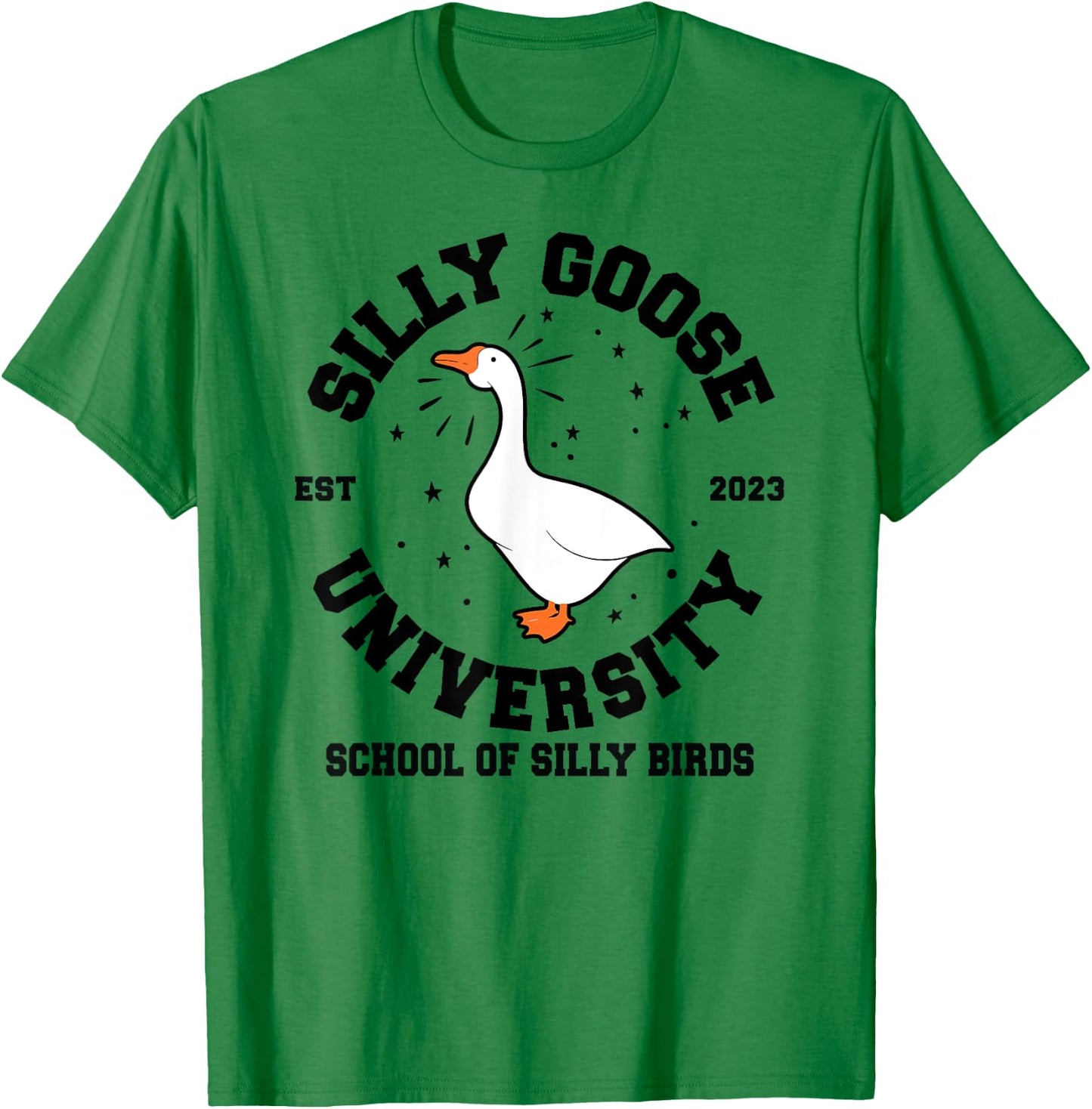 Silly Goose University School of Silly Birds T-Shirt - T-Shirt | Irish Green