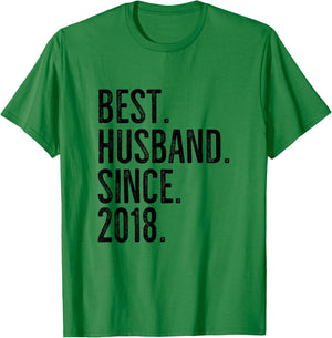 Best Husband Since 2018 Epic Couple Wedding Anniversary T-Shirt - T-Shirt | Irish Green