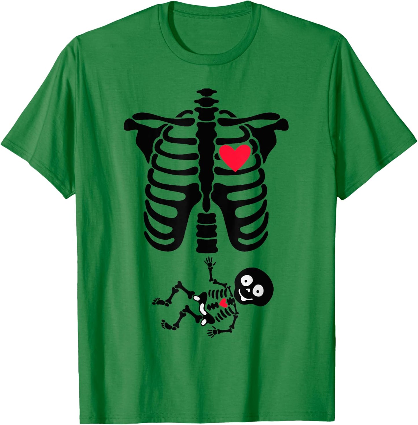 Halloween Costume for Pregnant Mom to Be Skeleton T-Shirt - T-Shirt | Irish Green