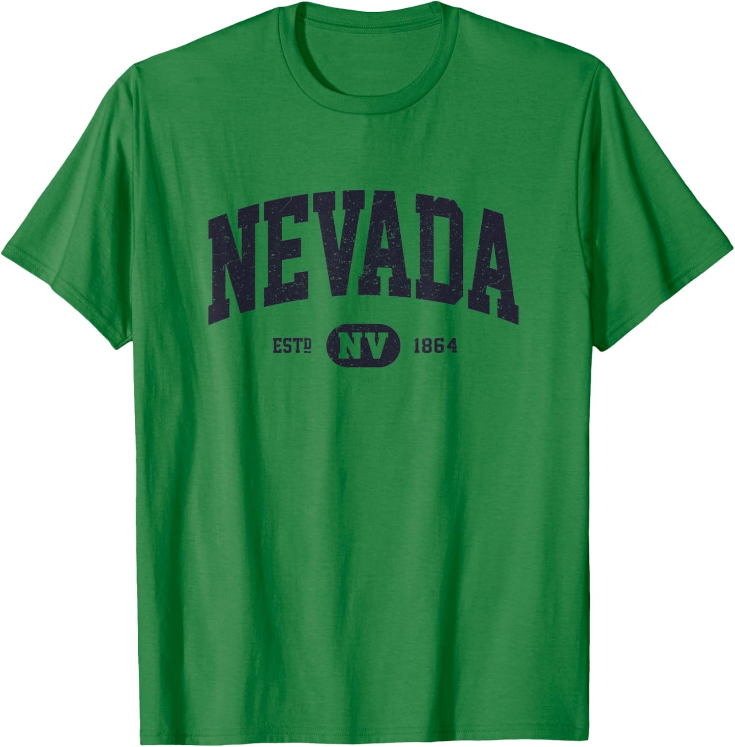 Navy Retro Vintage Nevada T-Shirt - T-Shirt | Irish Green