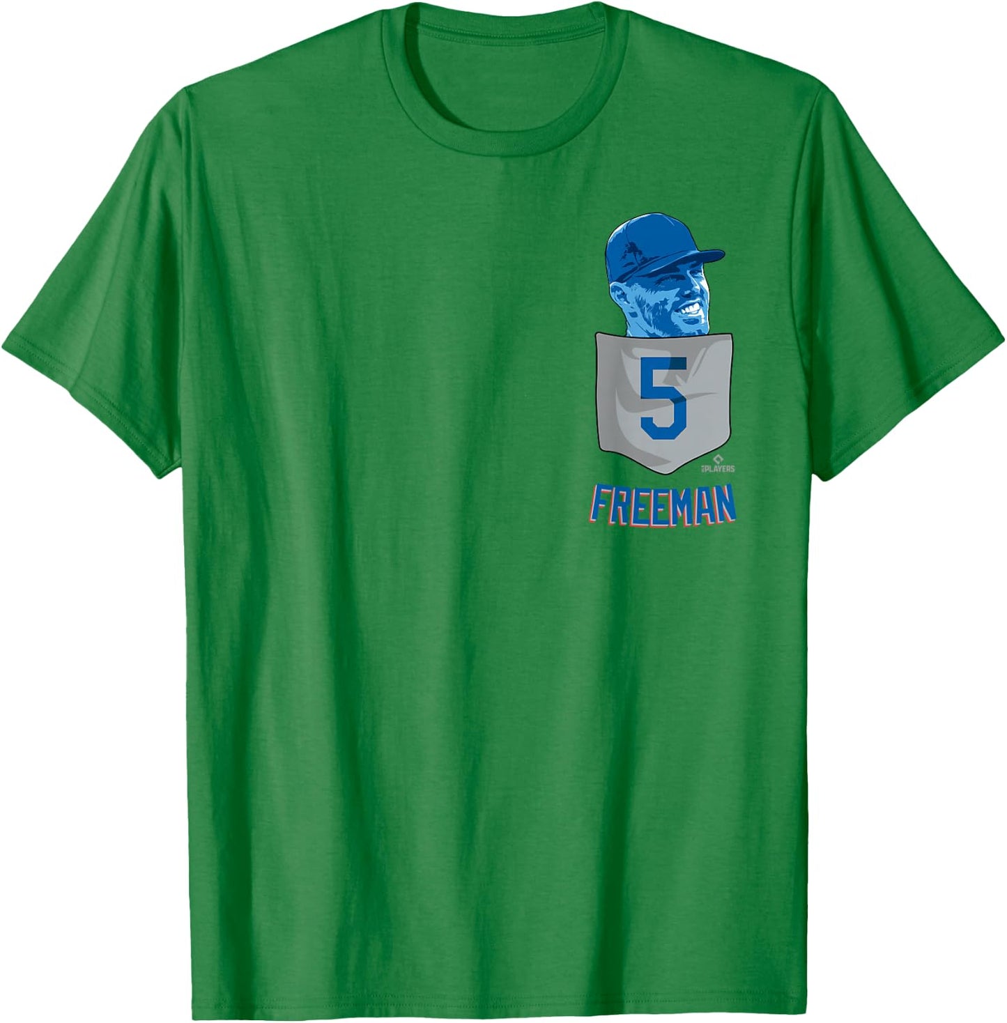 Freddie Freeman Los Angeles Baseball Pocket MLBPA T-Shirt - T-Shirt | Irish Green