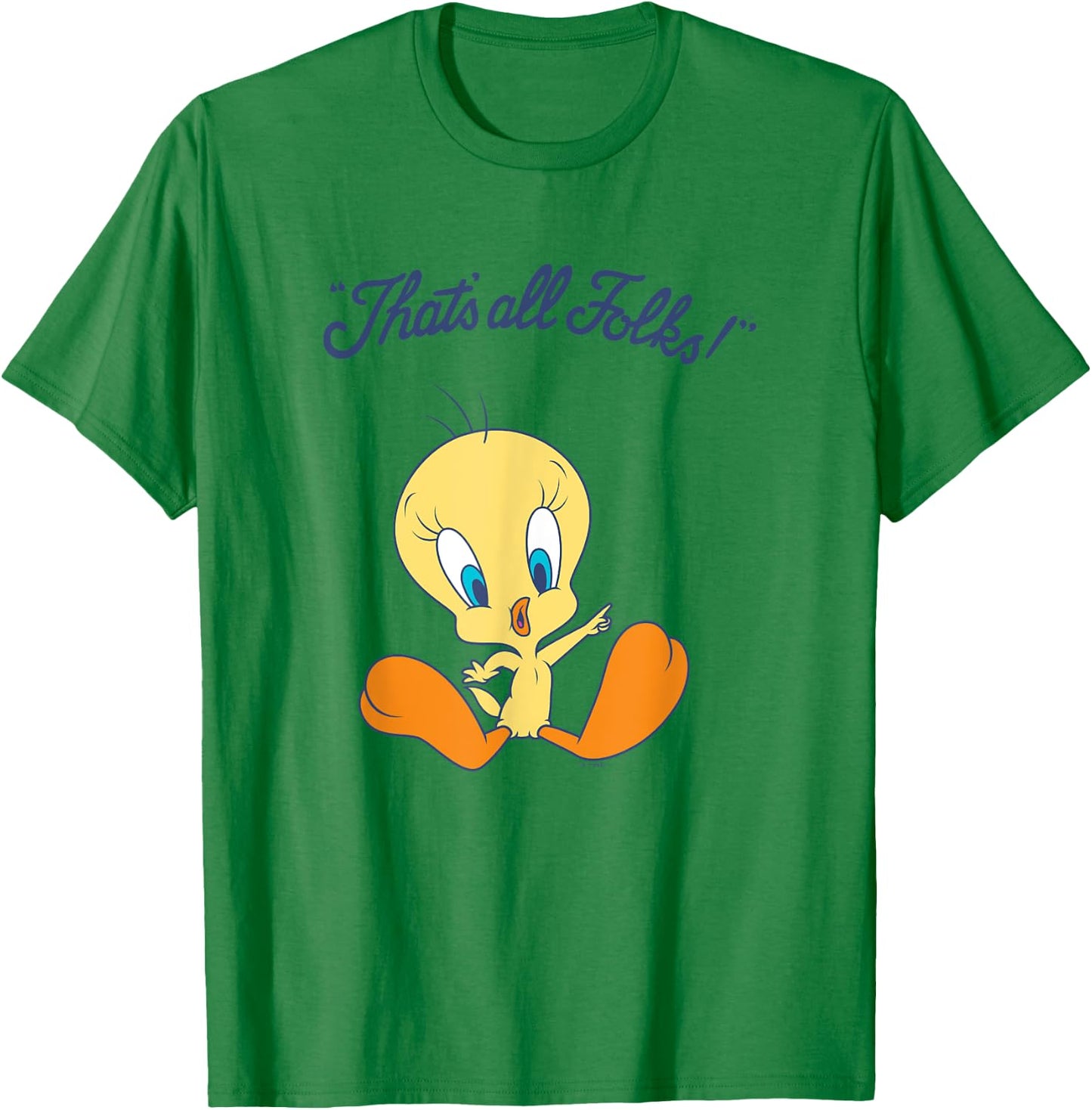 Looney Tunes "That’s All Folks!" Cute Tweety Bird Logo T-Shirt - T-Shirt | Irish Green